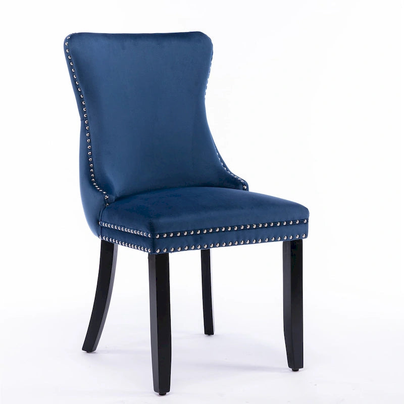 Lot de 2 chaises de salle à manger capitonnées à dossier haut