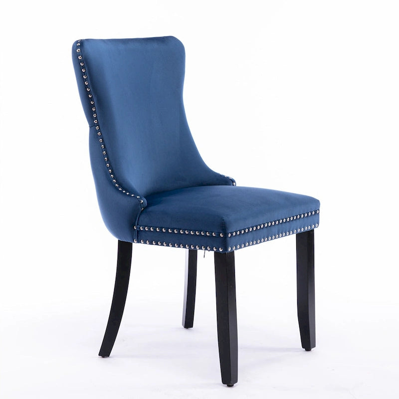 Lot de 2 chaises de salle à manger capitonnées à dossier haut