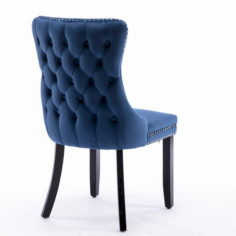 Lot de 2 chaises de salle à manger capitonnées à dossier haut