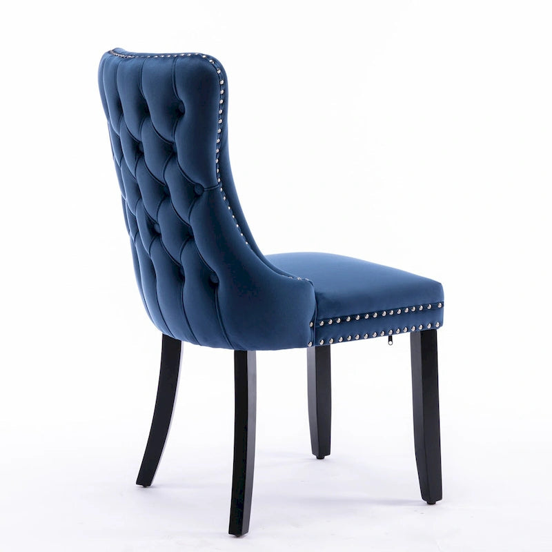 Lot de 2 chaises de salle à manger capitonnées à dossier haut