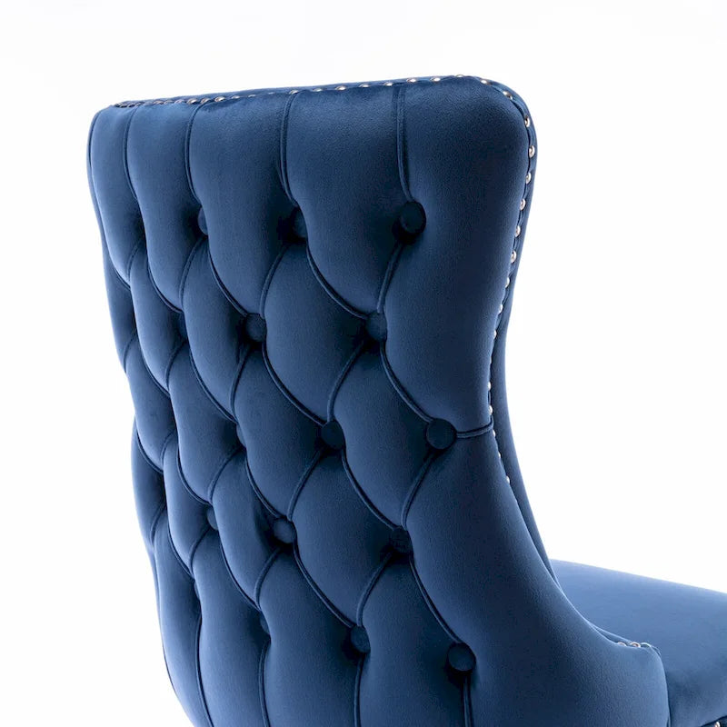 Lot de 2 chaises de salle à manger capitonnées à dossier haut