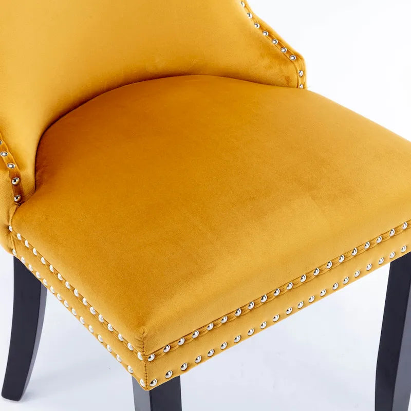 Lot de 2 chaises de salle à manger capitonnées à dossier haut