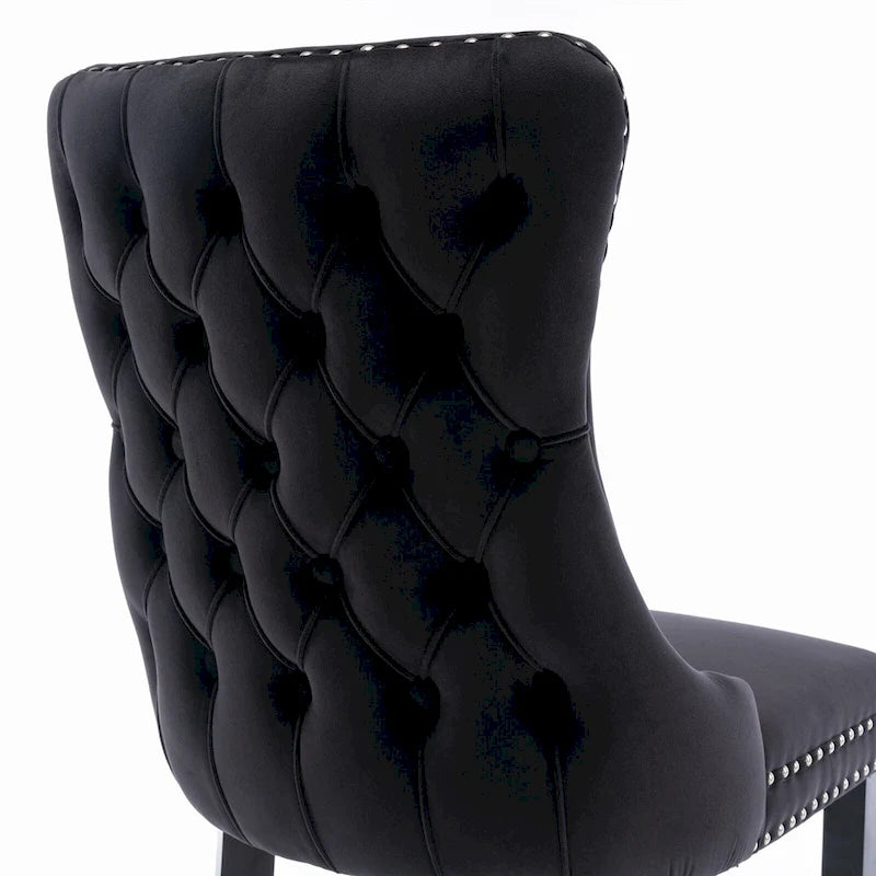 Lot de 2 chaises de salle à manger capitonnées à dossier haut