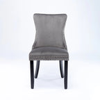 Lot de 2 chaises de salle à manger capitonnées à dossier haut