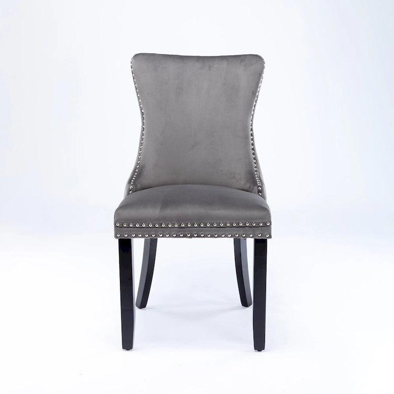 Lot de 2 chaises de salle à manger capitonnées à dossier haut