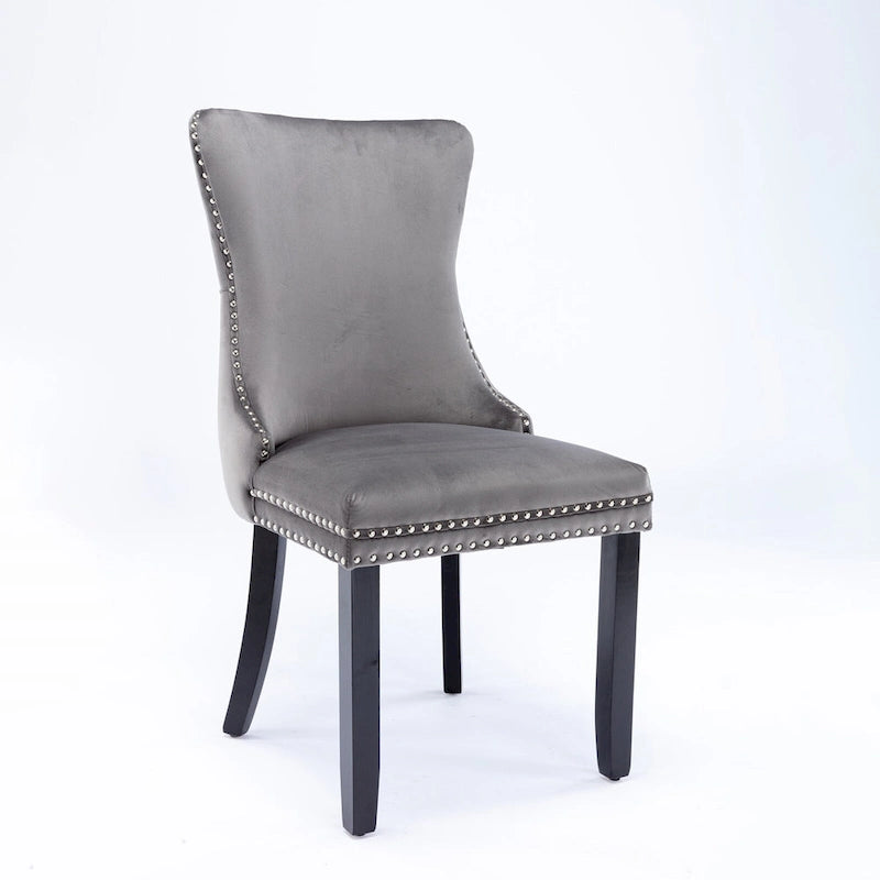 Lot de 2 chaises de salle à manger capitonnées à dossier haut