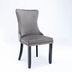 Lot de 2 chaises de salle à manger capitonnées à dossier haut