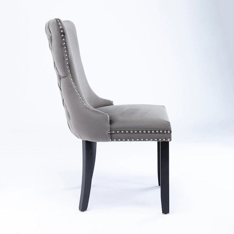 Lot de 2 chaises de salle à manger capitonnées à dossier haut
