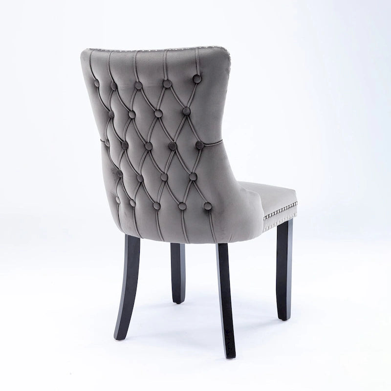 Lot de 2 chaises de salle à manger capitonnées à dossier haut