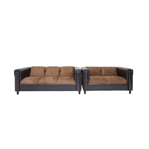 Canapé 3 places moderne 183 cm en chenille marron et cadre noir | Canapé de salon