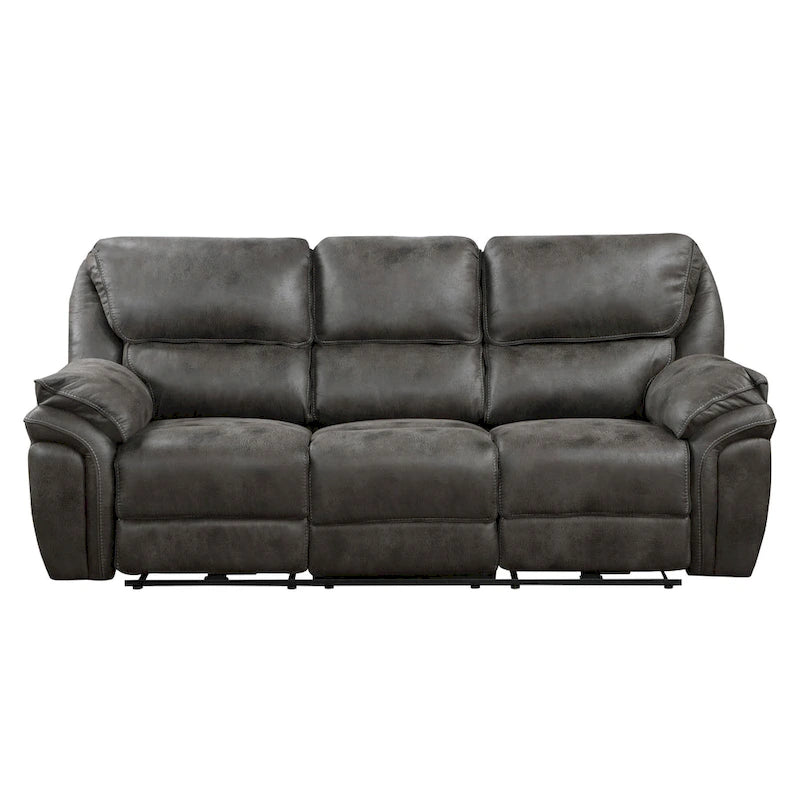 Canapé inclinable double motorisé 228 cm | Microfibre grise | Port de chargement USB