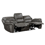 Canapé inclinable double motorisé 228 cm | Microfibre grise | Port de chargement USB