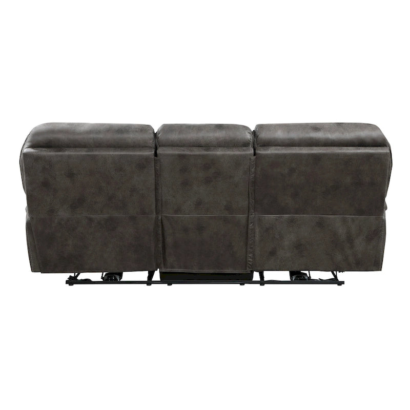 Canapé inclinable double motorisé 228 cm | Microfibre grise | Port de chargement USB