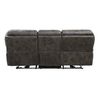 Canapé inclinable double motorisé 228 cm | Microfibre grise | Port de chargement USB