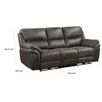 Canapé inclinable double motorisé 228 cm | Microfibre grise | Port de chargement USB