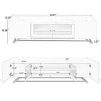 Meuble TV avec portes en verre cannelé | Meuble de divertissement | Console média moderne