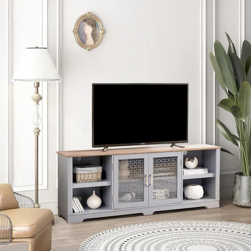 Meuble TV moderne de style ferme | Console de divertissement inspirée des granges