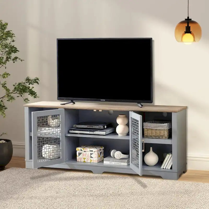 Meuble TV moderne de style ferme | Console de divertissement inspirée des granges