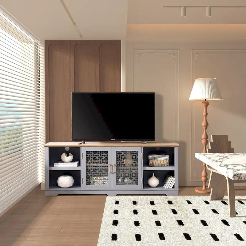 Meuble TV moderne de style ferme | Console de divertissement inspirée des granges