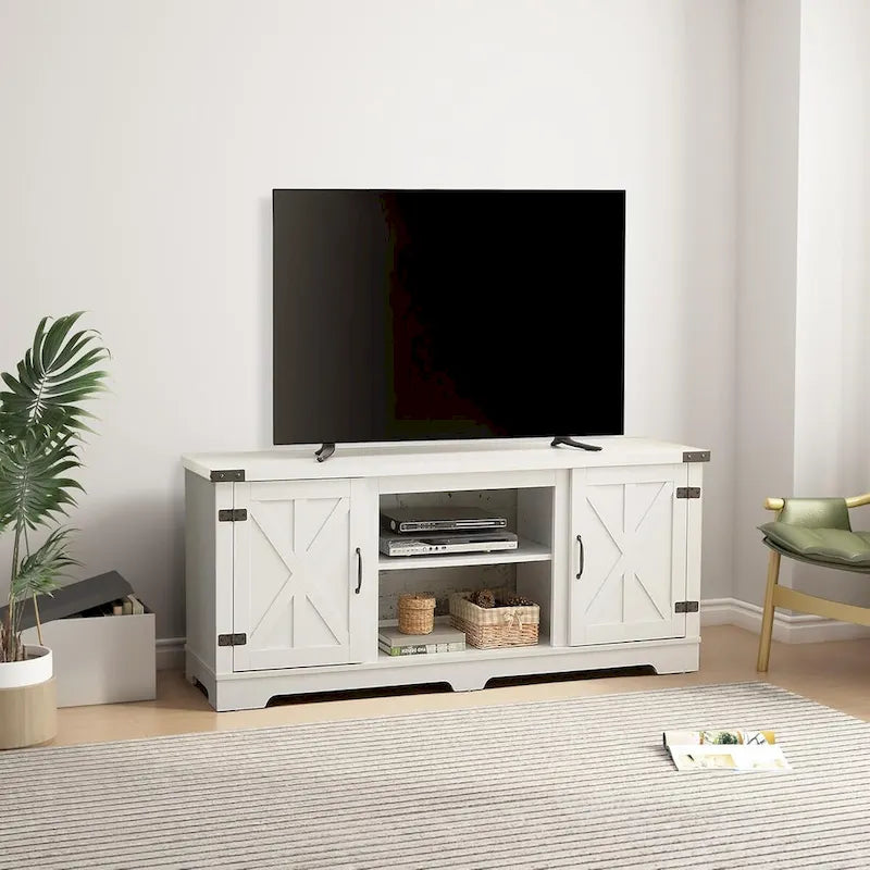 Meuble TV moderne de style ferme | Console de divertissement inspirée des granges