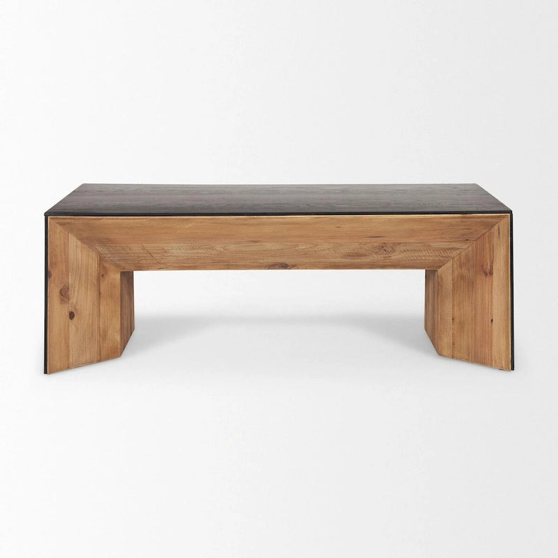 Table basse cascade en chêne noir et bois naturel | Salon moderne