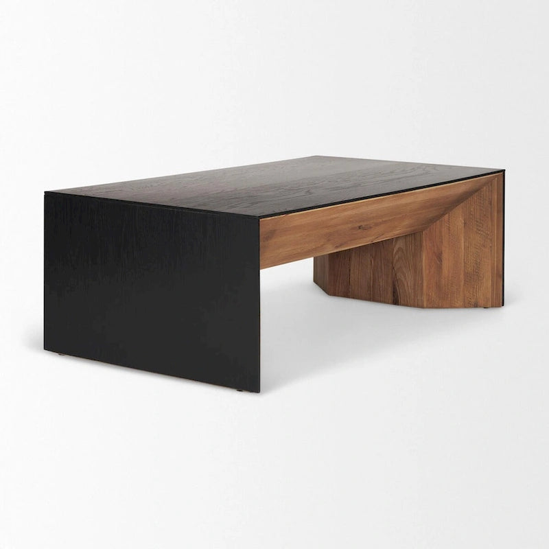 Table basse cascade en chêne noir et bois naturel | Salon moderne