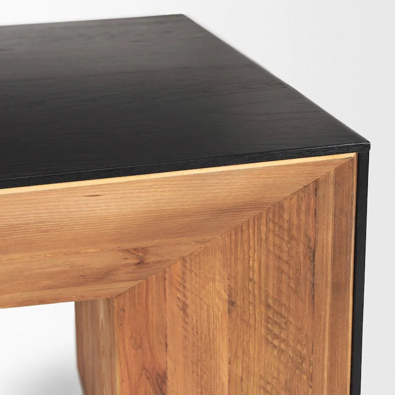 Table basse cascade en chêne noir et bois naturel | Salon moderne