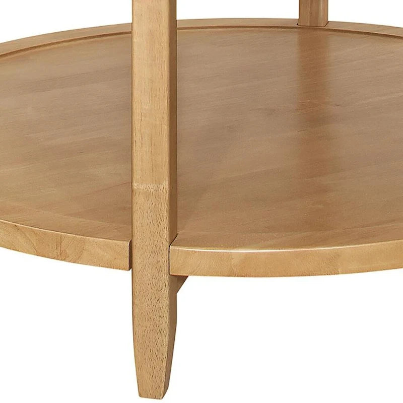 Table basse en érable avec étagère de rangement inférieure | Style scandinave du milieu du siècle