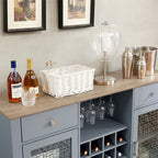 Buffet de ferme moderne, bahut avec tiroirs et porte vitrée