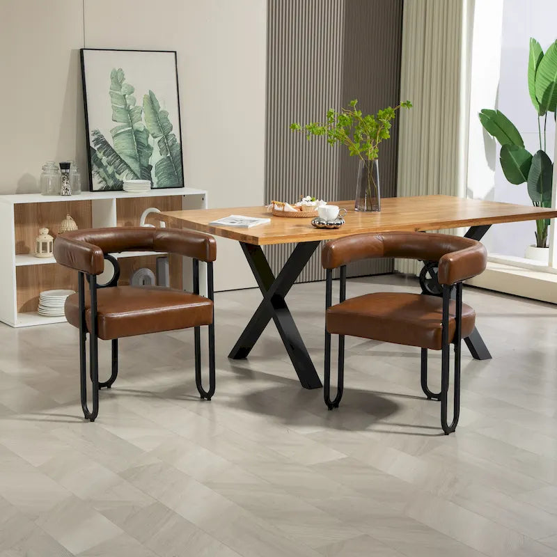 Lot de 2 chaises d'appoint rembourrées au design contemporain