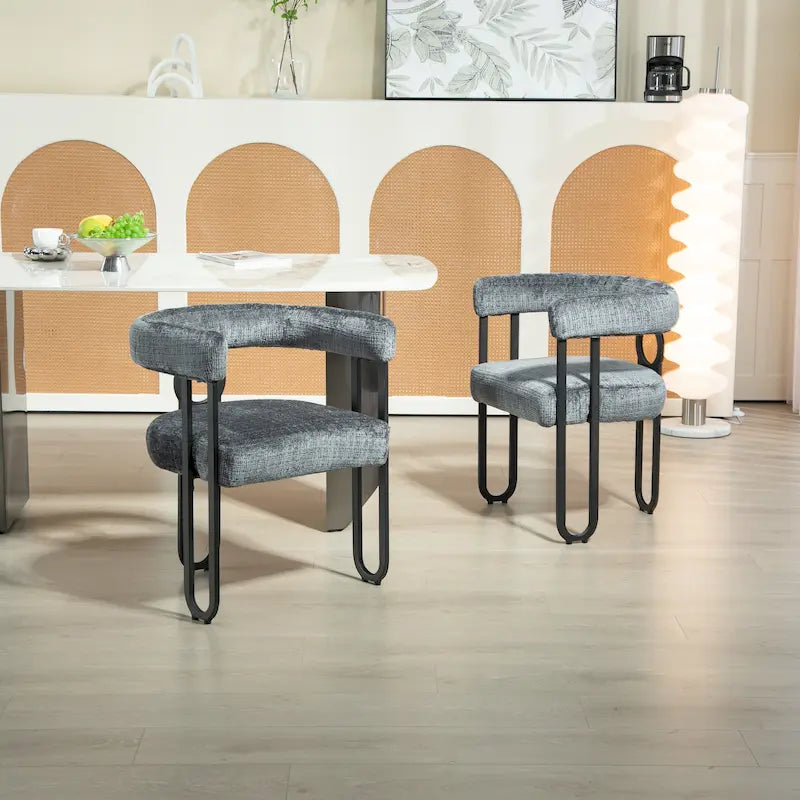 Lot de 2 chaises d'appoint rembourrées au design contemporain
