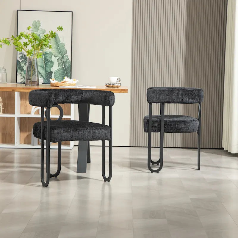 Lot de 2 chaises d'appoint rembourrées au design contemporain