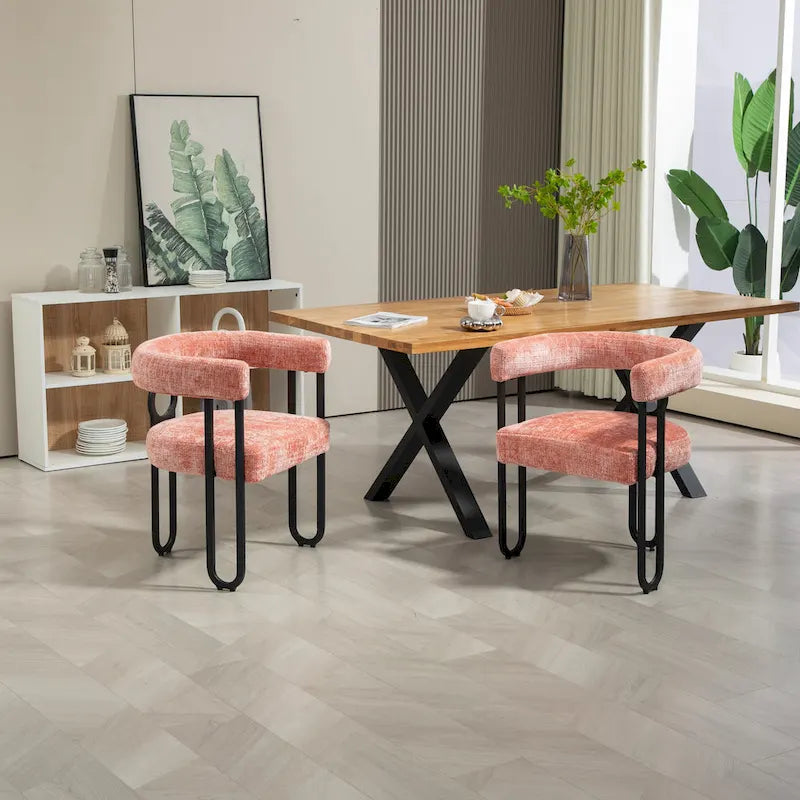 Lot de 2 chaises d'appoint rembourrées au design contemporain
