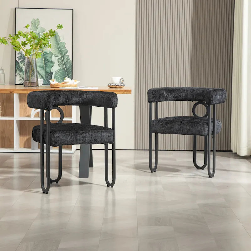Lot de 2 chaises d'appoint rembourrées au design contemporain