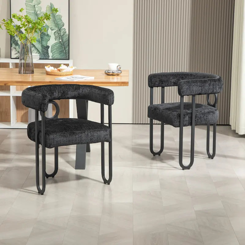 Lot de 2 chaises d'appoint rembourrées au design contemporain