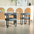 Lot de 2 chaises d'appoint rembourrées au design contemporain