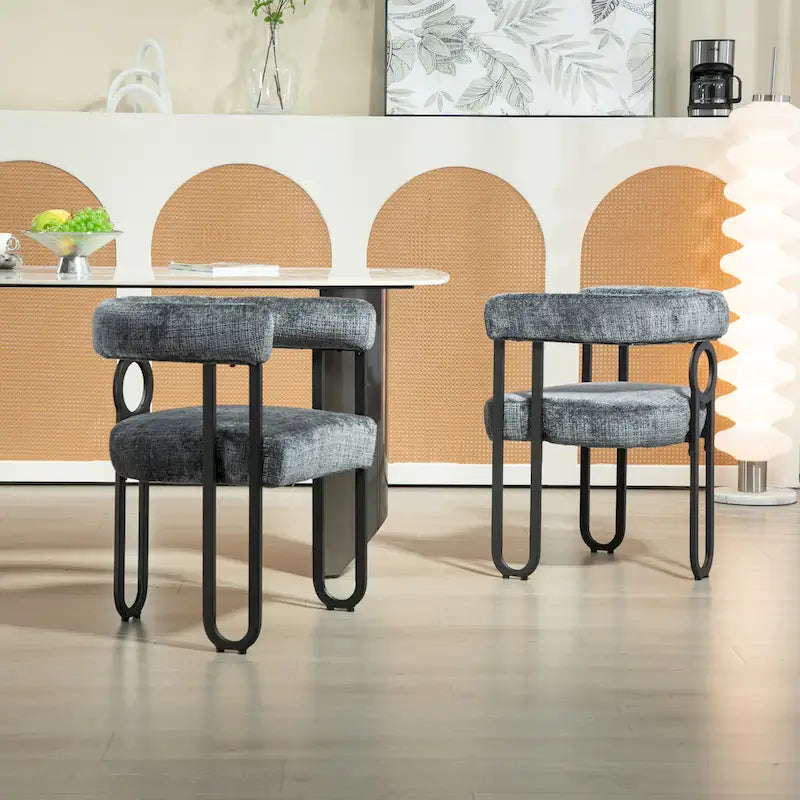 Lot de 2 chaises d'appoint rembourrées au design contemporain