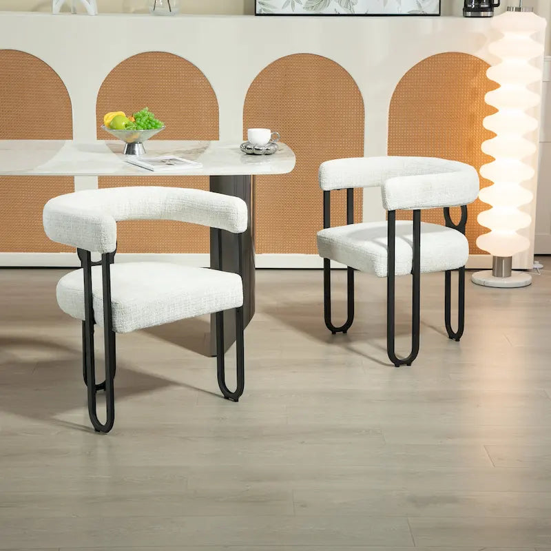 Lot de 2 chaises d'appoint rembourrées au design contemporain