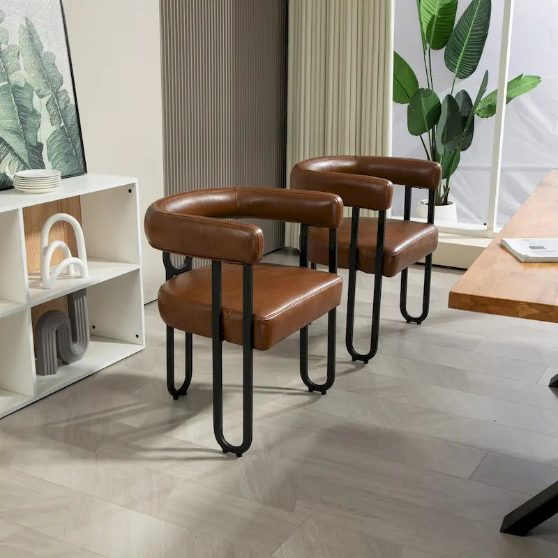 Lot de 2 chaises d'appoint rembourrées au design contemporain