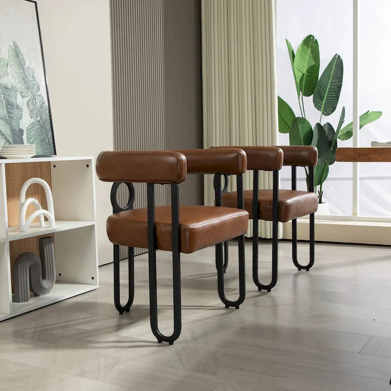 Lot de 2 chaises d'appoint rembourrées au design contemporain