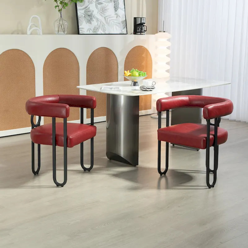 Lot de 2 chaises d'appoint rembourrées au design contemporain