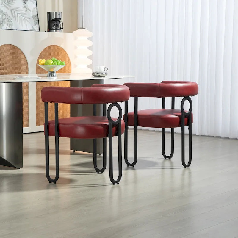 Lot de 2 chaises d'appoint rembourrées au design contemporain