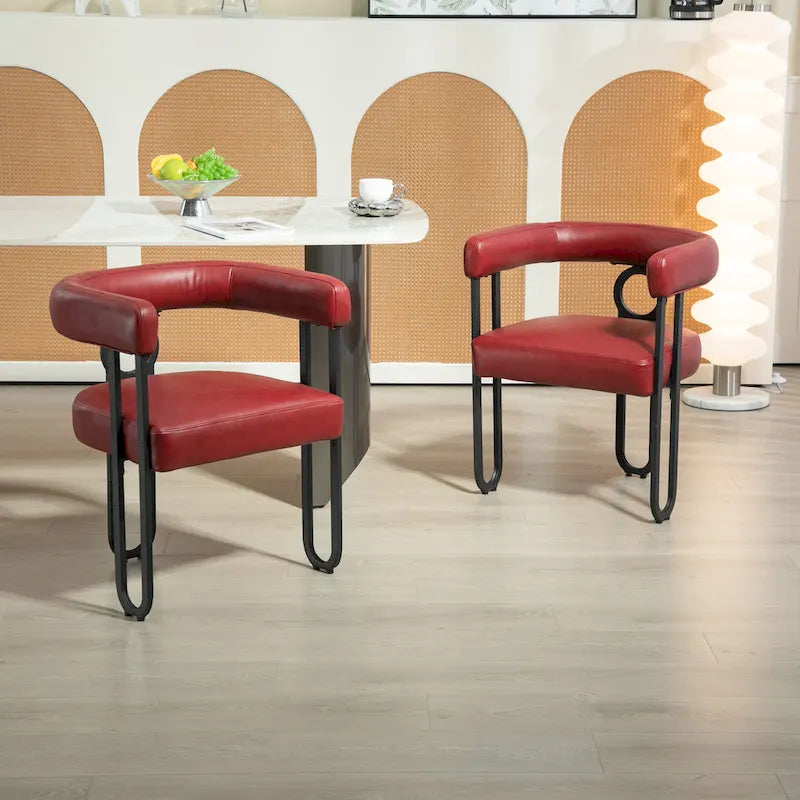 Lot de 2 chaises d'appoint rembourrées au design contemporain