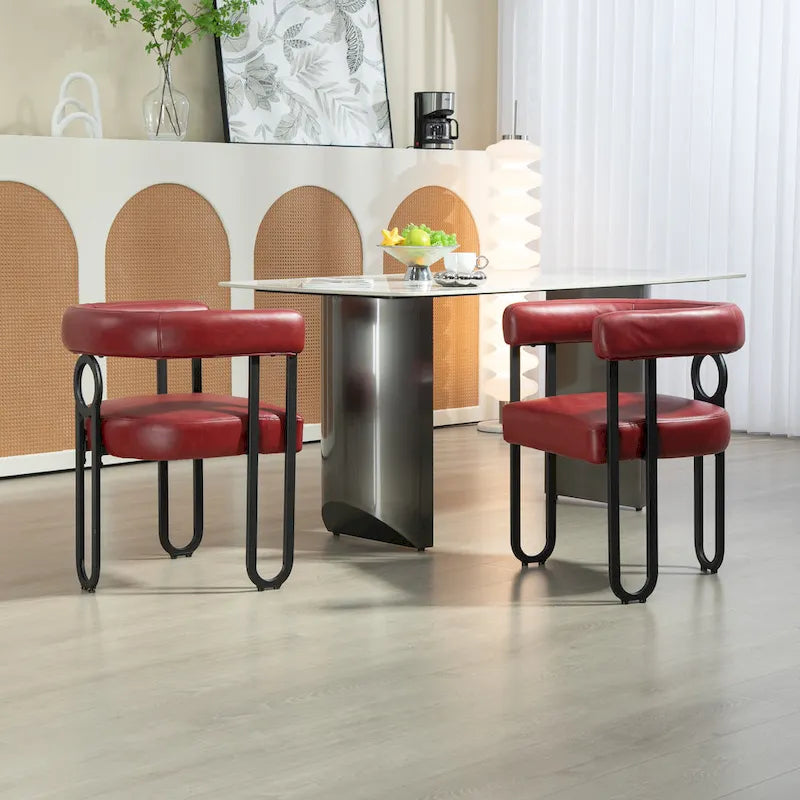 Lot de 2 chaises d'appoint rembourrées au design contemporain