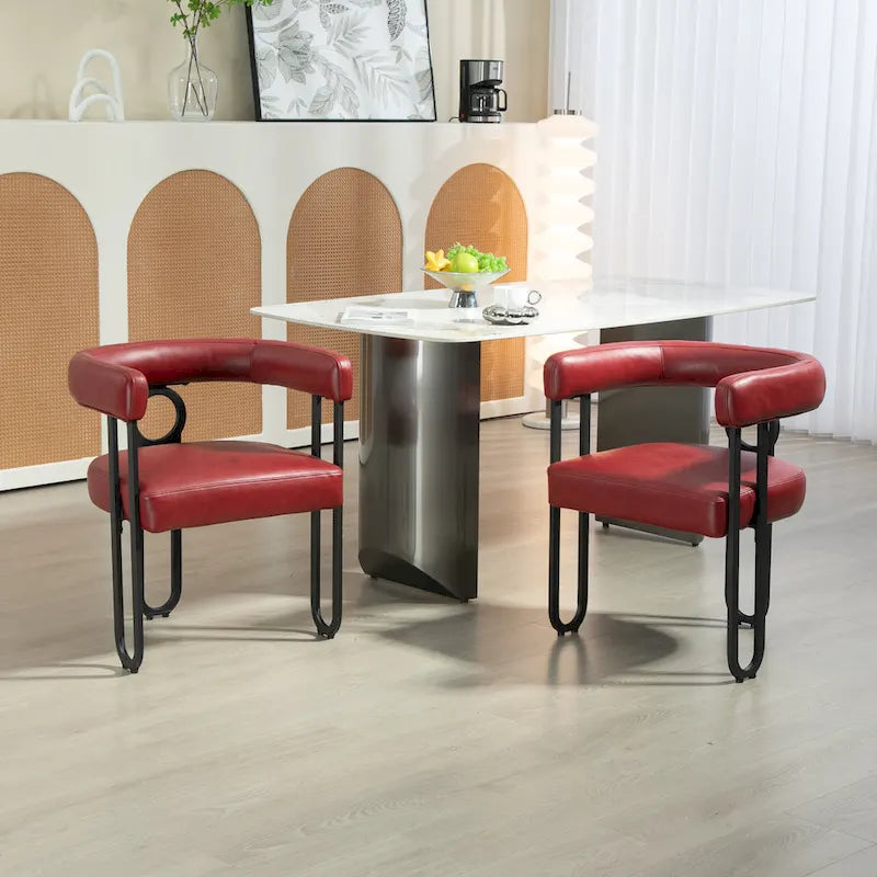 Lot de 2 chaises d'appoint rembourrées au design contemporain