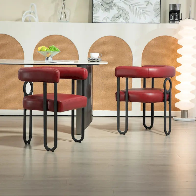 Lot de 2 chaises d'appoint rembourrées au design contemporain