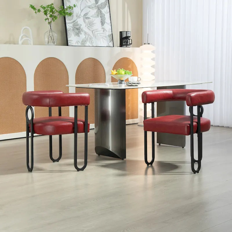Lot de 2 chaises d'appoint rembourrées au design contemporain