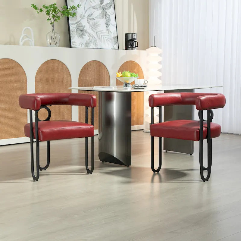 Lot de 2 chaises d'appoint rembourrées au design contemporain