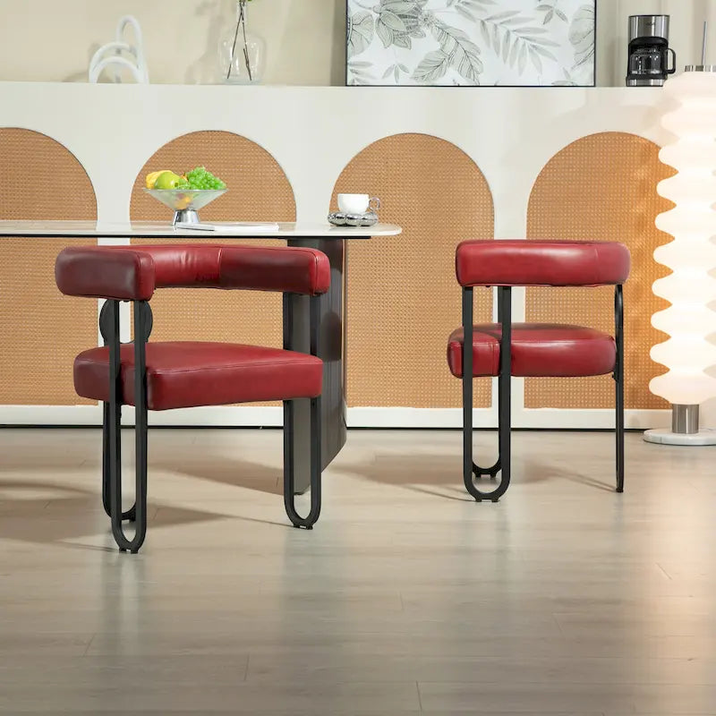 Lot de 2 chaises d'appoint rembourrées au design contemporain