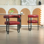 Lot de 2 chaises d'appoint rembourrées au design contemporain